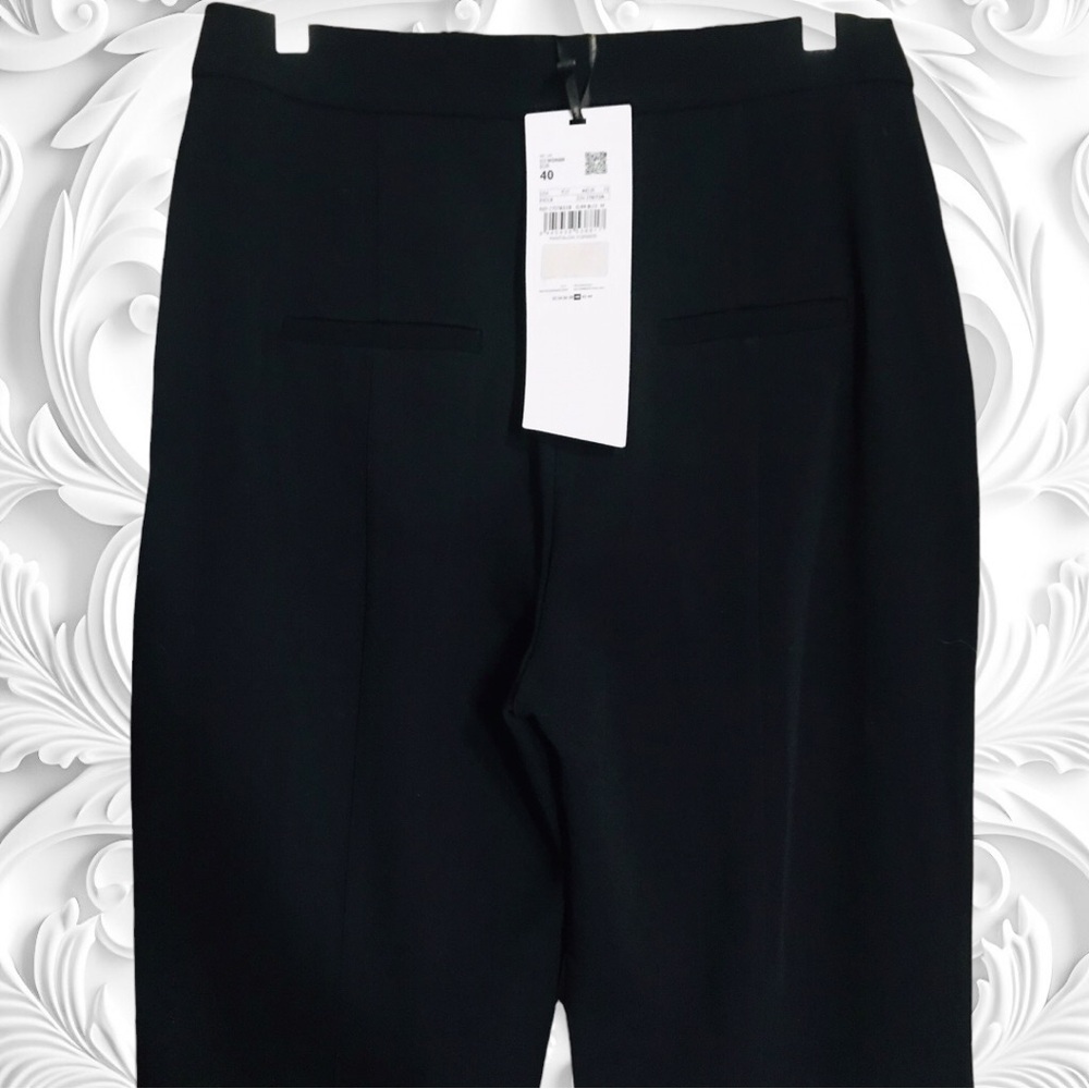 NWT! Mango MNG Back Slit Hems Flare Trousers In Black Size US 8 - Picture 7 of 12